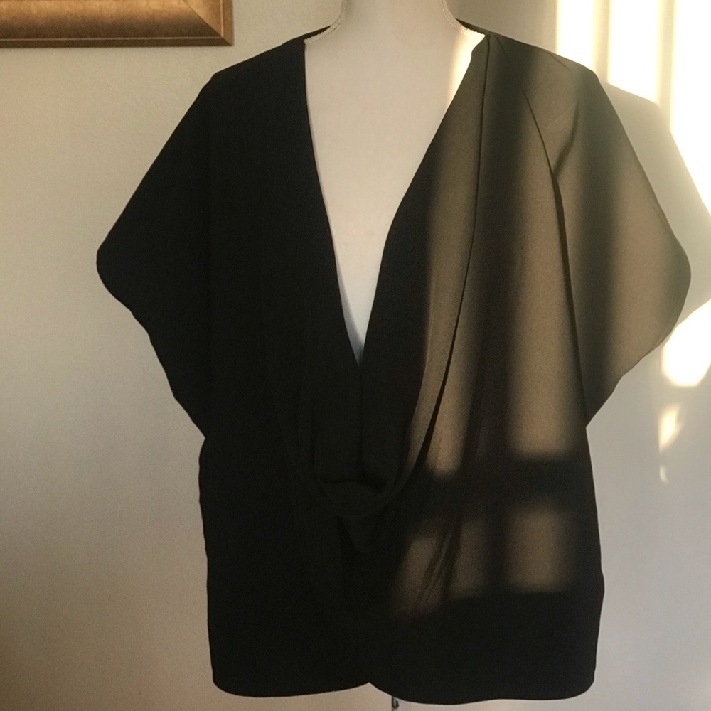 Black wrap blouse